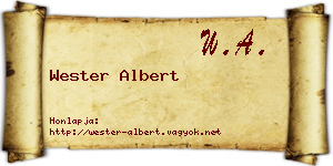 Wester Albert névjegykártya
